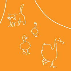 Cat Guarding Geese